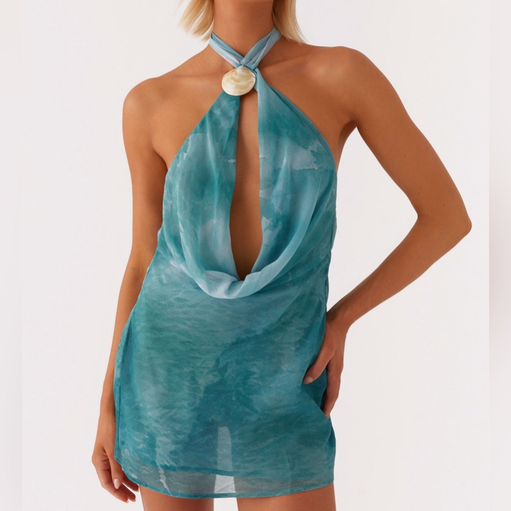 Oceans Away Deep Cowl Mini Dress